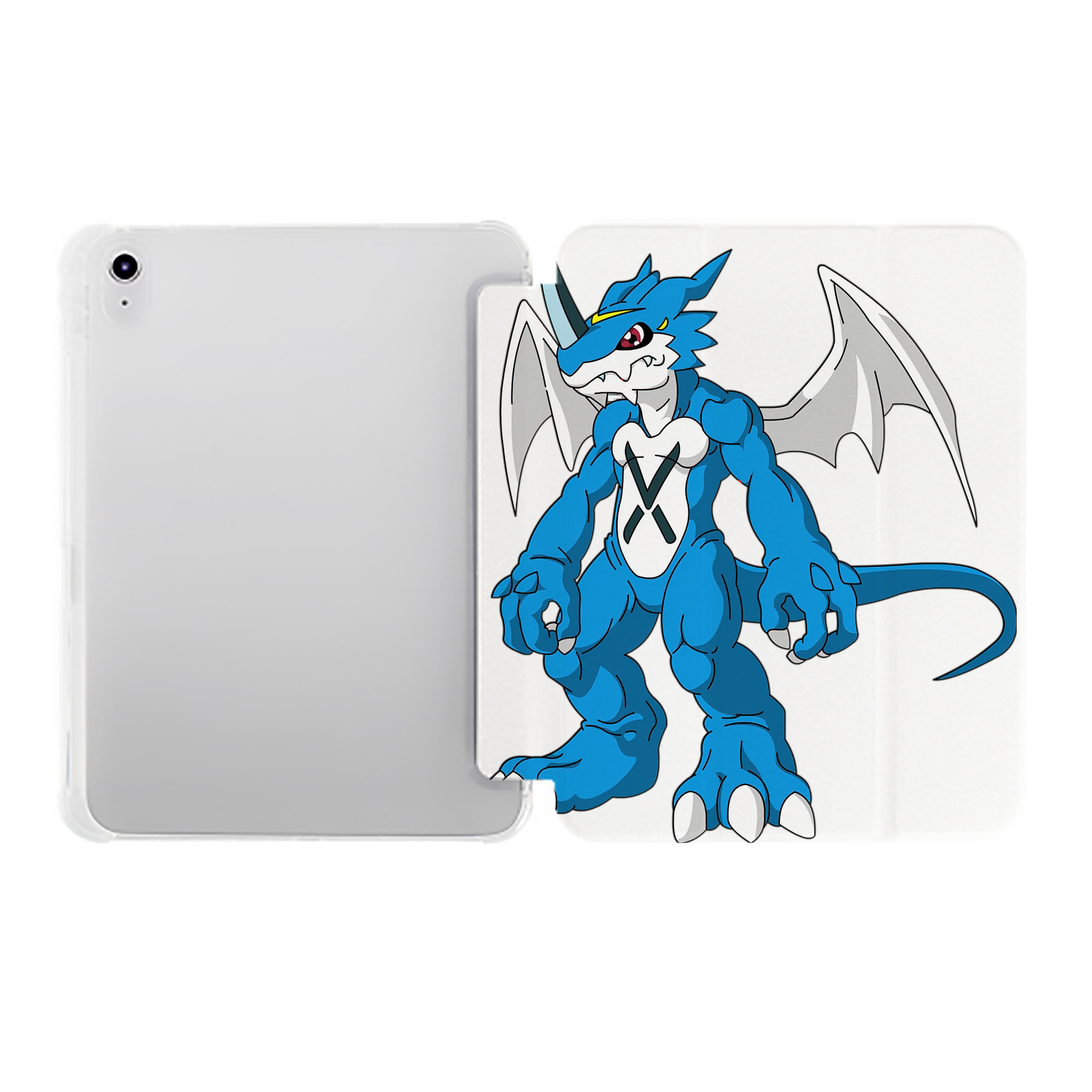 （画像用） Digimon デジタルモンスター/デジモン IPad ケース ペン収納付き 三つ折りスタンド PUレザー×シリコン 対応機種9.5/10.5/10.9インチ